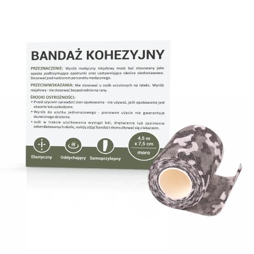 Zdjęcie produktu - Bandaż kohezyjny 4,5m x 7,5cm moro, 1 sztuka