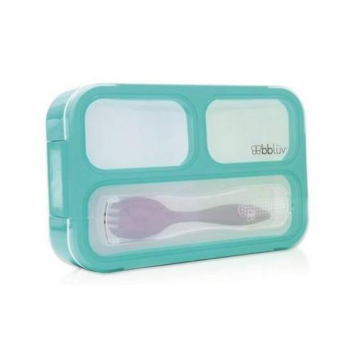 Zdjęcie produktu - BBluv Lunchbox z widelcem Bento niebieski 3m+ 1szt.