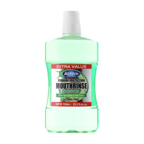 Zdjęcie produktu - BEAUTY FORMULAS Active Oral Care Mouthrinse Green Mint Płyn do płukania jamy ustnej bez alkoholu, 750ml