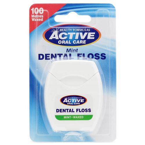 Zdjęcie produktu - BEAUTY FORMULAS Active Oral Care Nić dentystyczna miętowa woskowana, 100m