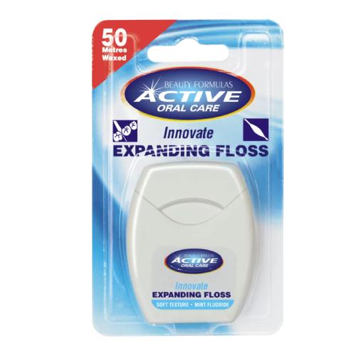 Zdjęcie produktu - BEAUTY FORMULAS Active Oral Care nić dentystyczna miętowa z fluorem, 50m
