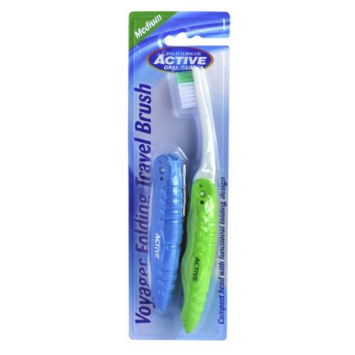 Zdjęcie produktu - BEAUTY FORMULAS Active Oral Care Składana podr&oacute;żna szczoteczka do zęb&oacute;w Medium, 2szt.