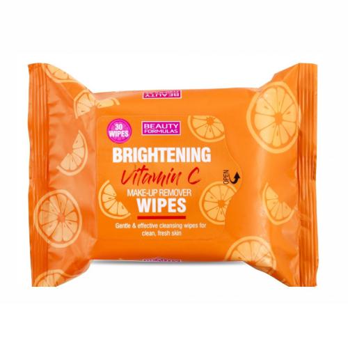 Zdjęcie produktu - Beauty Formulas Brightening Vitamin C Chusteczki oczyszczające do twarzy z Witaminą C, 30 szt.