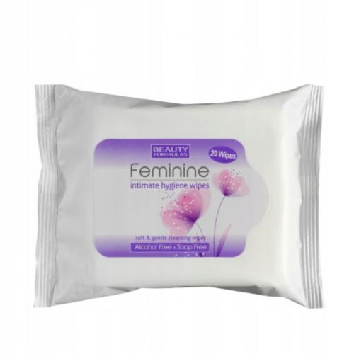 Zdjęcie produktu - BEAUTY FORMULAS Feminine Intimate Hygiene Wipes Chusteczki do higieny intymnej, 20szt.