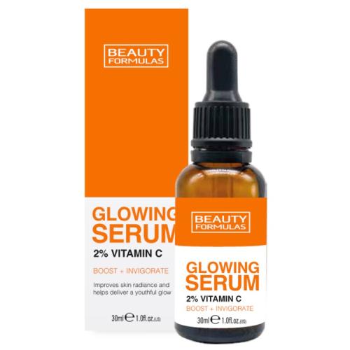 Zdjęcie produktu - BEAUTY FORMULAS Glowing Serum rozjaśniające do twarzy 2% Vitamin C, 30ml