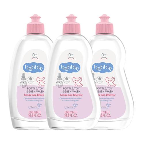 Zdjęcie produktu - BEBBLE Płyn do mycia butelek, zabawek i naczyń, 3x500ml