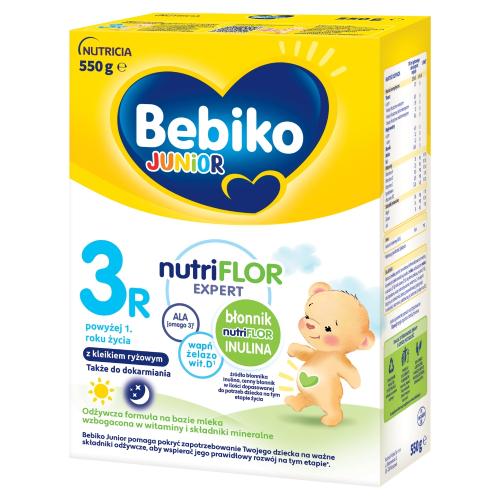 Zdjęcie produktu - Bebiko Junior 3R NutriFlor Expert Odżywcza formuła na bazie mleka dla małych dzieci powyżej 1. roku życia, 550 g