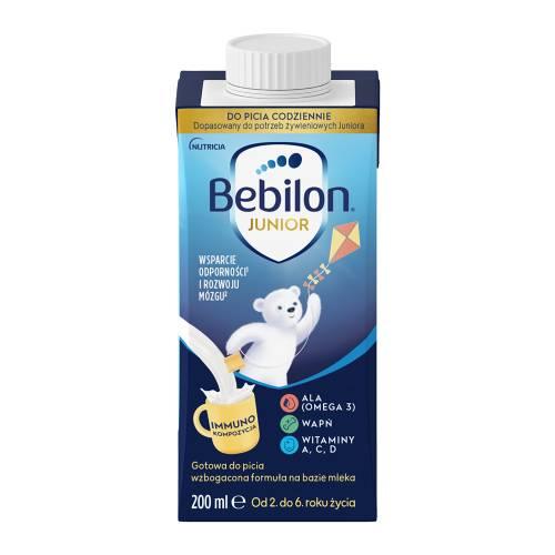 Zdjęcie produktu - Bebilon Junior Gotowa do picia wzbogacona formuła na bazie mleka od 2. do 6. roku życia, 200 ml