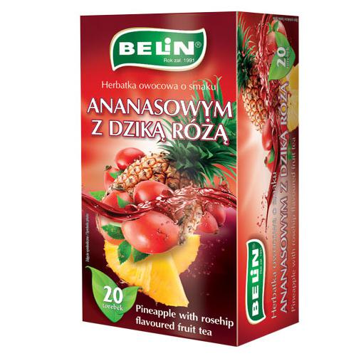 Zdjęcie produktu - BELIN Herbatka owocowa o smaku ananasowym z dziką r&oacute;żą, 20 torebek