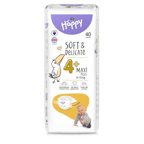 Zdjęcie produktu - Bella Baby Happy Soft & Delicate Maxi Plus 4+ Pieluszki 9-15kg, 40szt.