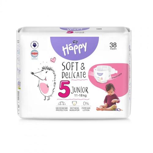 Zdjęcie produktu - Bella Baby Happy Soft & Delicate Junior 5 Pieluszki 11-18kg, 38szt.