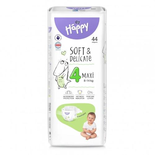 Zdjęcie produktu - Bella Baby Happy Soft & Delicate Maxi 4 Pieluszki 8-14kg, 44szt.