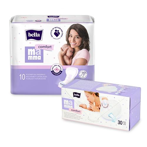 Zdjęcie produktu - Bella Mama - Zestaw dzień i noc: Wkładki laktacyjne z przylepcem, 30 sztuk + Podkłady poporodowe, 10szt.