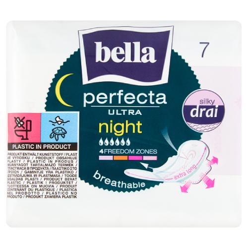 Zdjęcie produktu - BELLA Perfecta Ultra Night Silky Drai Podpaski higieniczne, 7szt.