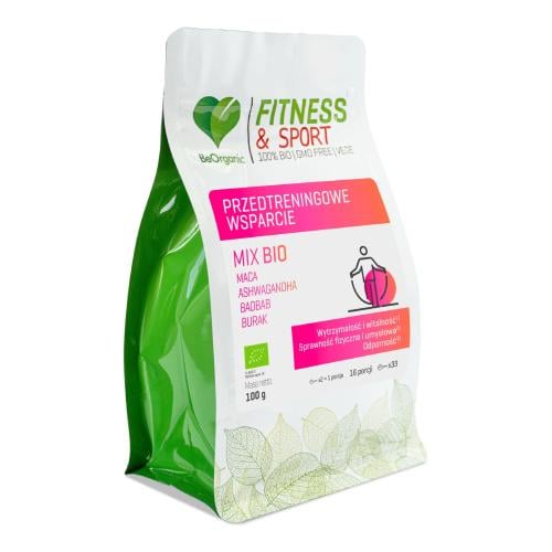 Zdjęcie produktu - BeOrganic Fitness & Sport Przedtreningowe Wsparcie Mix BIO, 100 g