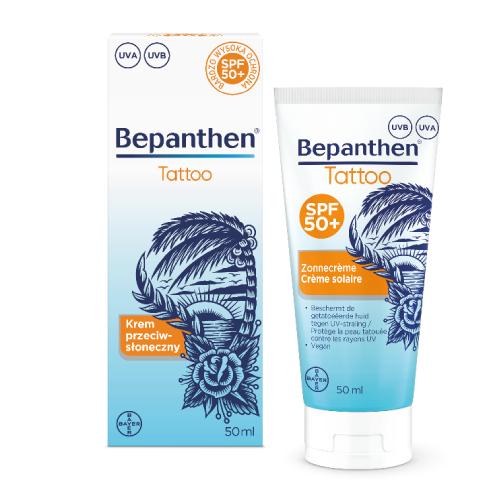 Zdjęcie produktu - Bepanthen Tattoo - Krem przeciwsłoneczny SPF 50+ UVA/UVB, 50ml