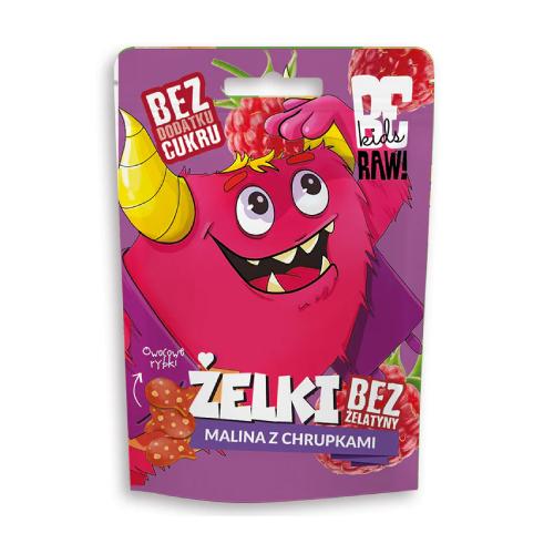 Zdjęcie produktu - BeRAW Kids Żelki Malina z chrupkami, 35 g