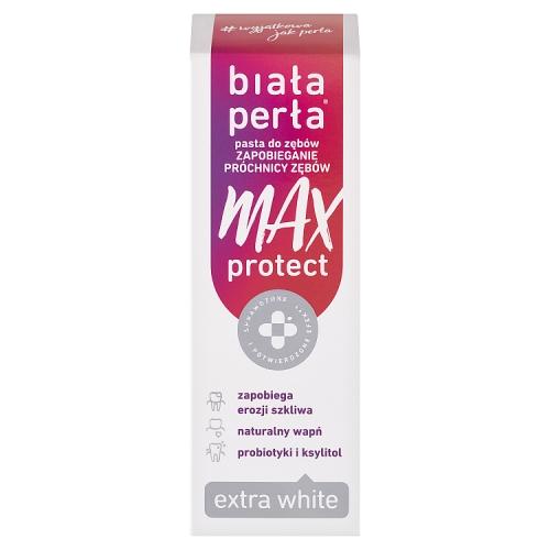 Zdjęcie produktu - Biała Perła Max Protect Pasta do zęb&oacute;w Zapobieganie pr&oacute;chnicy zęb&oacute;w, 75 ml