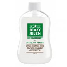 Zdjęcie produktu - BIAŁY JELEŃ Hipoalergiczne szare mydło w płynie zapas, 500 ml KR&Oacute;TKA DATA 31.07.2026