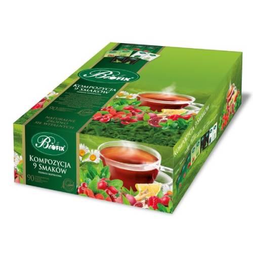 Zdjęcie produktu - BiFix Herbata owocowa Kompozycja 9 smak&oacute;w, 90 torebek