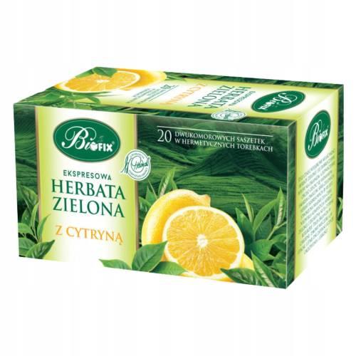 Zdjęcie produktu - BiFix Ekspresowa herbata zielona z cytryną, 20x2g