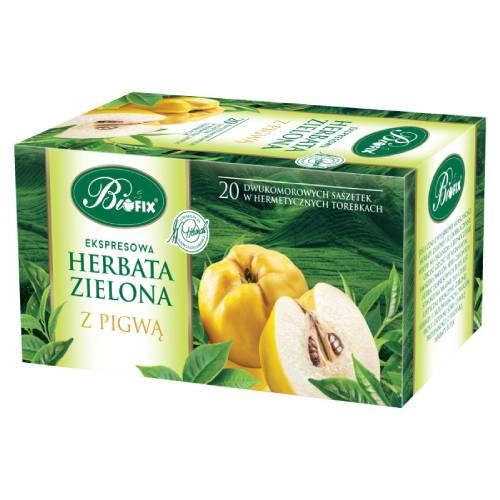 Zdjęcie produktu - BiFix Herbata zielona z pigwą, 20x2g