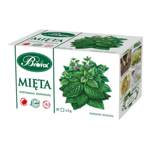 Zdjęcie produktu - BiFix Herbatka ziołowa ekspresowa Mięta, 20x2g