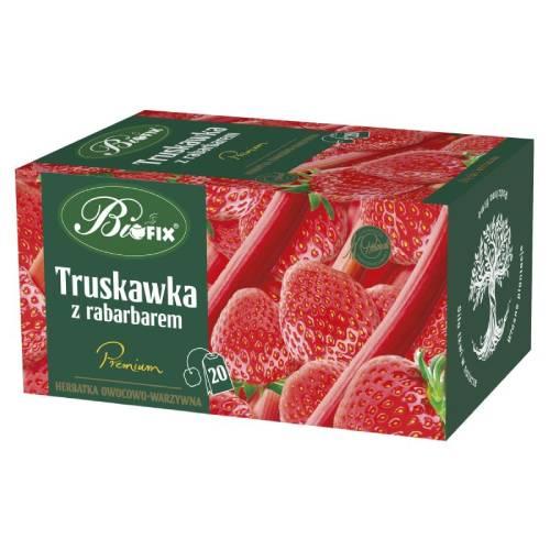 Zdjęcie produktu - BiFix Herbata owocowa Truskawka z rabarbarem, 20x2g