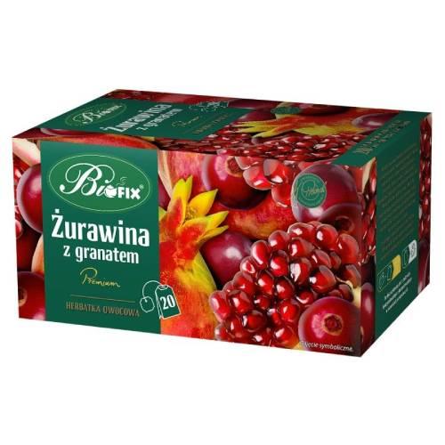 Zdjęcie produktu - BiFix Herbata owocowa Żurawina z granatem, 20x2g