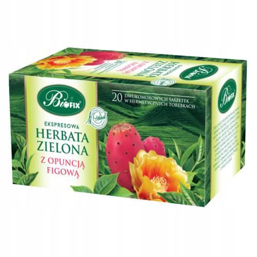 Zdjęcie produktu - BiFix Ekspresowa herbata zielona z opuncją figową, 20x2g