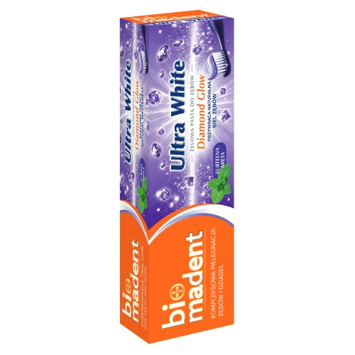 Zdjęcie produktu - Bio Madent Żelowa pasta do zęb&oacute;w Ultra White Diamond Glow, 75 ml