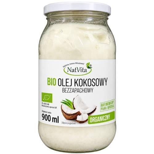 Zdjęcie produktu - NatVita Olej kokosowy bezzapachowy, 900 ml