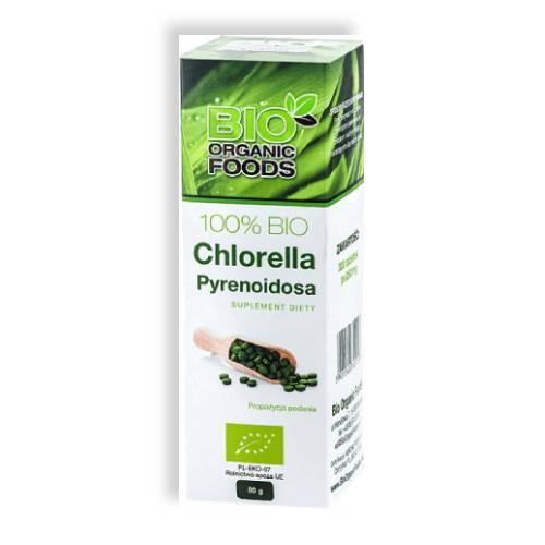 Zdjęcie produktu - BIO ORGANIC FOODS 100% BIO Chlorella Pyrenoidosa, 80g