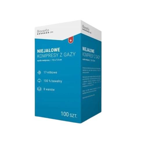 Zdjęcie produktu - BIOCANTO Kompresy niejałowe 17-nitkowe 8-warstwowe 7,5cm x 7,5cm, 100szt.