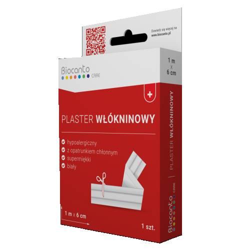Zdjęcie produktu - BIOCANTO Plaster wł&oacute;kninowy z opatrunkiem 1m x 6cm 