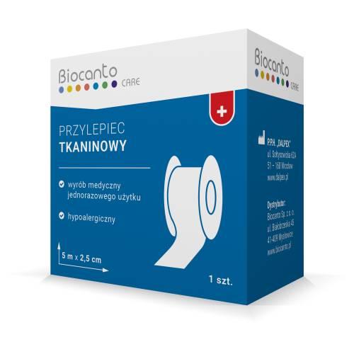Zdjęcie produktu - BIOCANTO Przylepiec tkaninowy 5m x 2,5cm, 1szt.