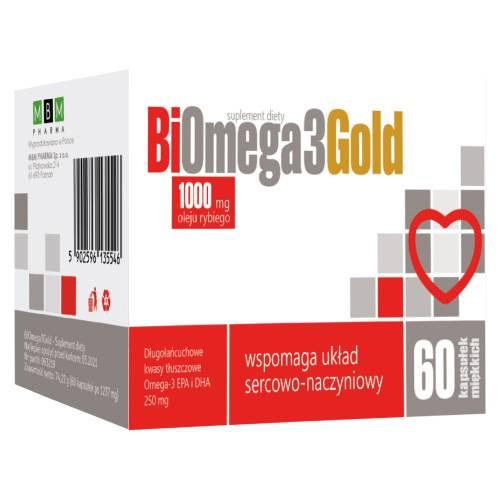 Zdjęcie produktu - BiOmega3Gold 1000 mg oleju rybiego, 60 kaps.