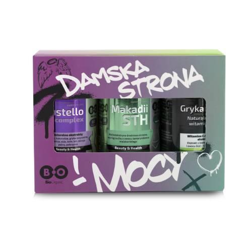 Zdjęcie produktu - BioOrganic Damska strona mocy Zestaw Makadii STH 43,38 g + Grykamina C, 43 g + Biustello complex, 36 g