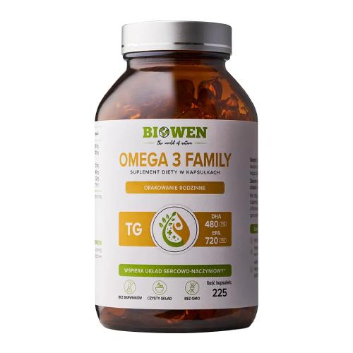 Zdjęcie produktu - Biowen Omega 3 Family TG Kwasy omega 3, 225 kaps.
