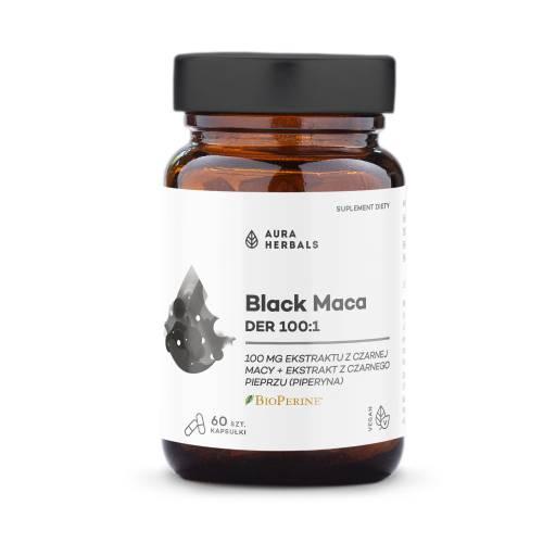 Zdjęcie produktu - Aura Herbals Black Maca DER 100:1, 60 kaps.