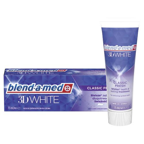 Zdjęcie produktu - BLEND-A-MED 3D White Classic Fresh Pasta do zęb&oacute;w wybielająca, 75ml