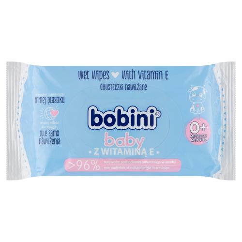 Zdjęcie produktu - BOBINI BABY Chusteczki nawilżane dla dzieci i niemowląt z witaminą E, 60 sztuk