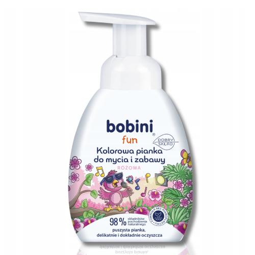 Zdjęcie produktu - Bobini Fun Kolorowa pianka do mycia i zabawy r&oacute;żowa, 300 ml