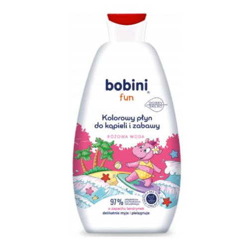 Zdjęcie produktu - BOBINI FUN Kolorowy płyn do kąpieli i zabawy R&oacute;żowa Woda, 500ml