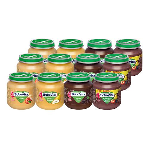 BoboVita Zestaw Mix Deserk&oacute;w po 4 miesiącu, 12x125g