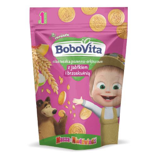 Zdjęcie produktu - BOBOVITA ciasteczka pszenno-orkiszowe jabłko z brzoskwinią, 150g