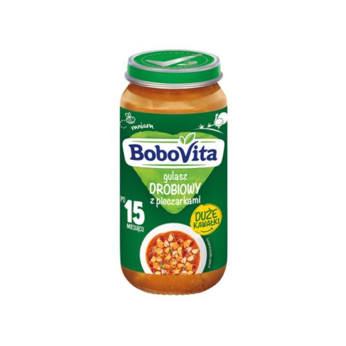 Zdjęcie produktu - BoboVita Gulasz drobiowy z pieczarkami po 15. miesiącu, 250g