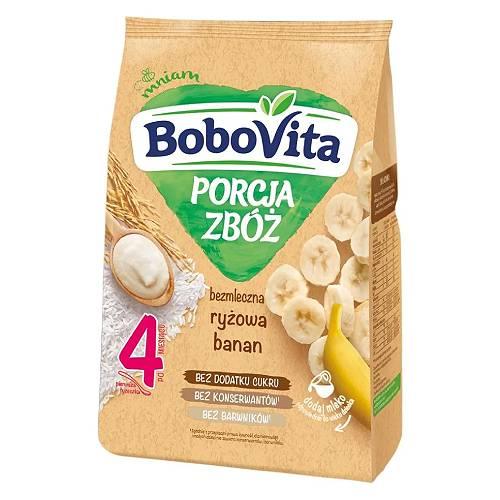 BoboVita Porcja zb&oacute;ż Kaszka bezmleczna ryżowa banan po 4 miesiącu, 170 g
