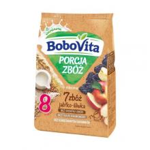 Zdjęcie produktu - BoboVita Porcja zb&oacute;ż Kaszka mleczna 7 zb&oacute;ż jabłko-śliwka po 8 miesiącu, 210 g