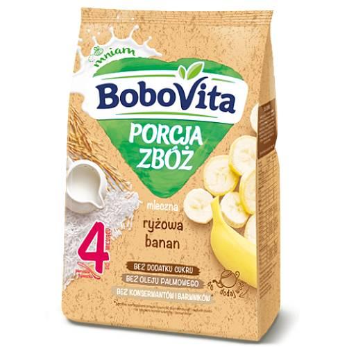 BoboVita Porcja zb&oacute;ż Kaszka mleczna ryżowa banan po 4 miesiącu, 210 g